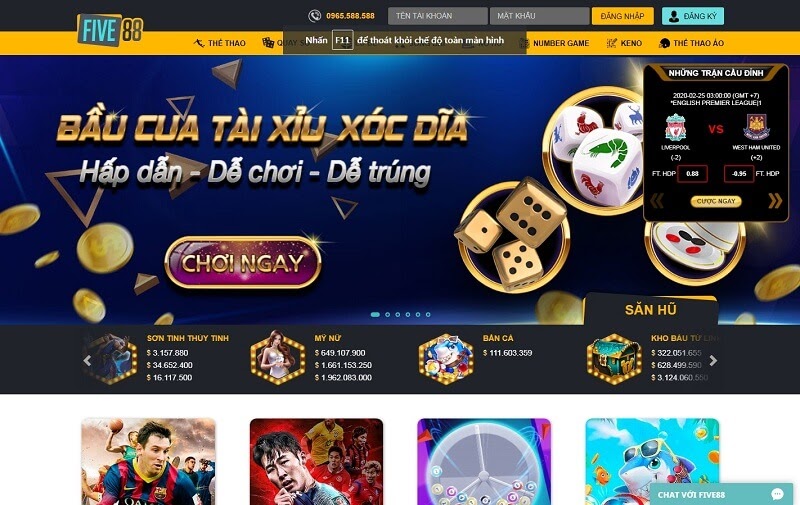 Hướng dẫn cách nạp tại nhà cái Five88