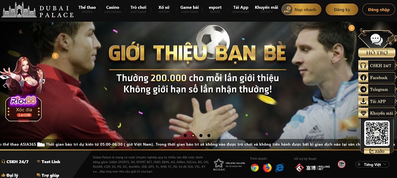 Cách đăng ký/đăng nhập nhà cái Dubai Palace